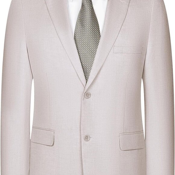 Men's Modern Fit Two-Button Blazer – Lightweight Stretch Jacket Size 46